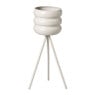 Bloempot bubbles op voet klein - beige - ø15x45 cm