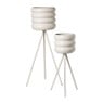 Bloempot bubbles op voet klein - beige - ø15x45 cm