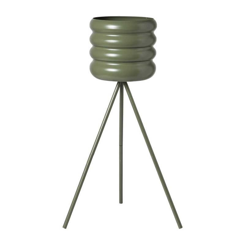 Bloempot bubbles op voet groot - groen - ø22x65 cm