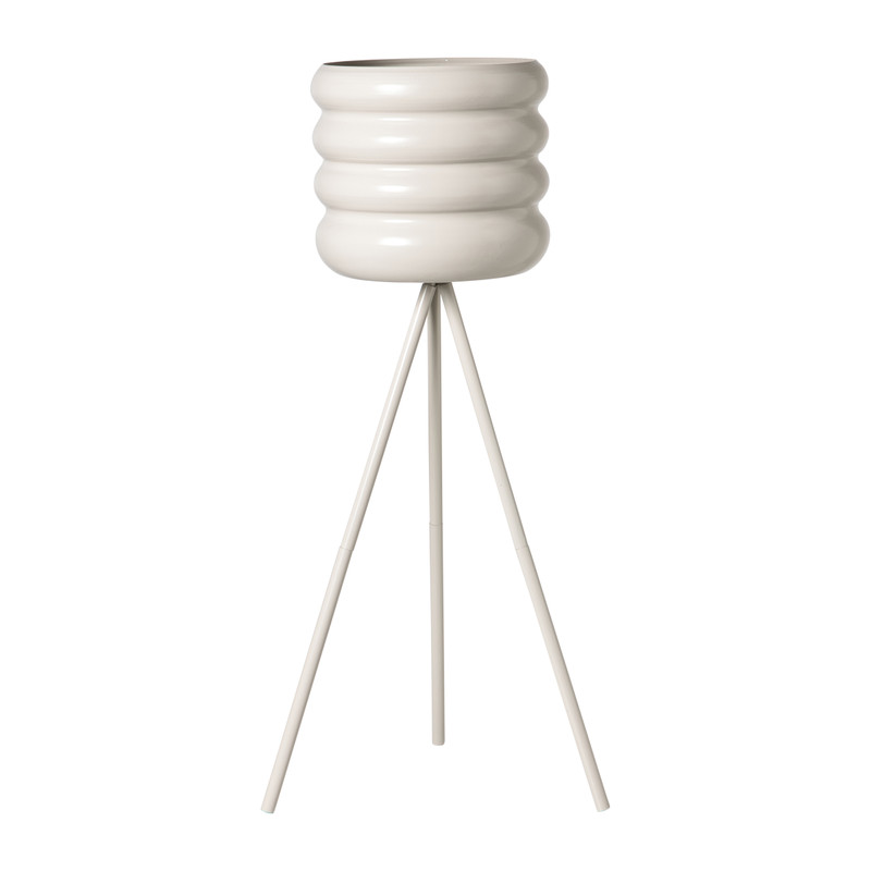 Bloempot bubbles op voet groot - beige - ø22x65 cm