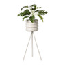 Bloempot bubbles op voet groot - beige - ø22x65 cm