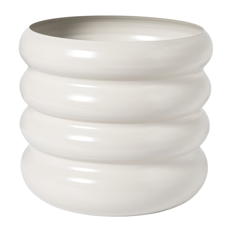 Bloempot bubbles groot - beige - ø19x18 cm