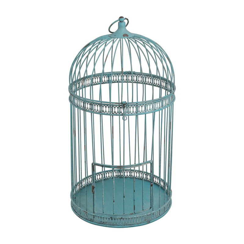 Vogelkooi deco XL - 30x56 cm - antiek blauw 