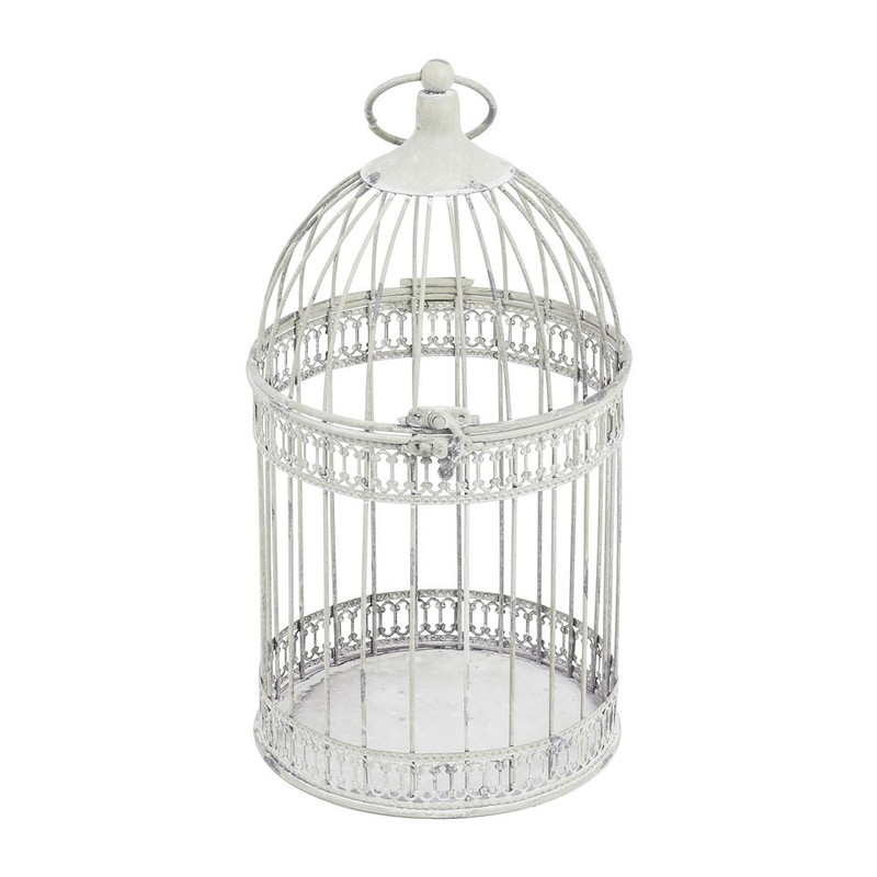 Vogelkooi deco - 18x35 cm - wit