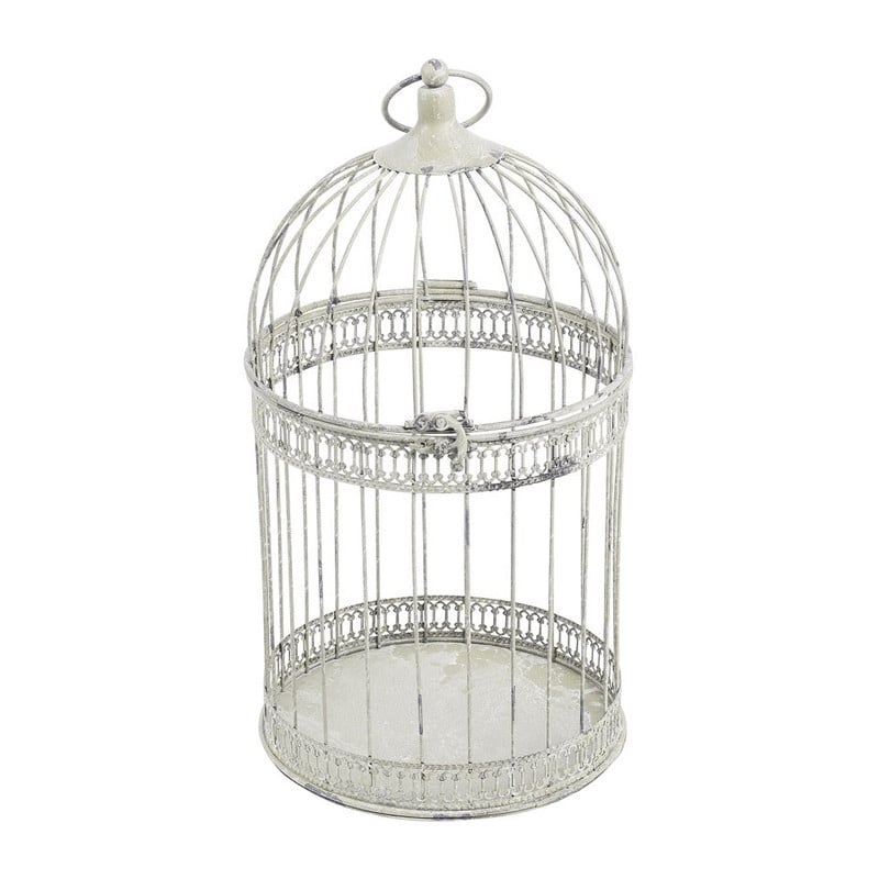 Vogelkooi deco - 22x41 cm - wit