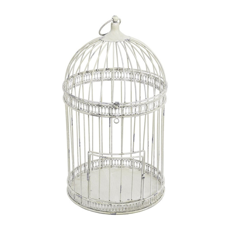 Vogelkooi deco - 25x46 cm - wit