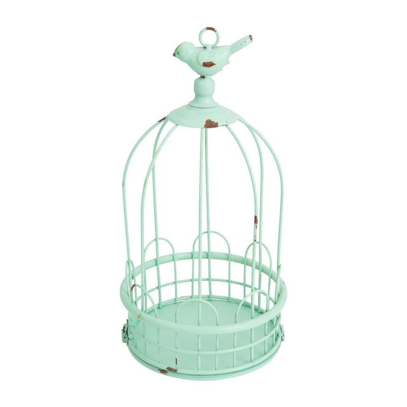 Vogelkooi deco - 17x31 cm - groen