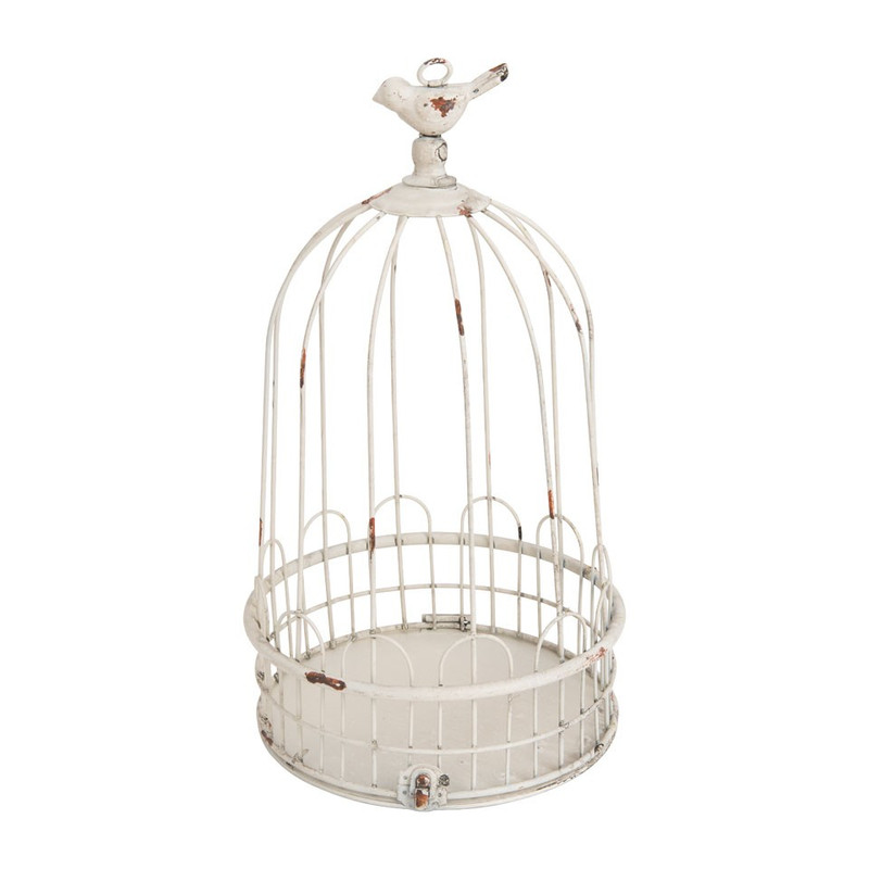 Vogelkooi deco - 23x38 cm - wit