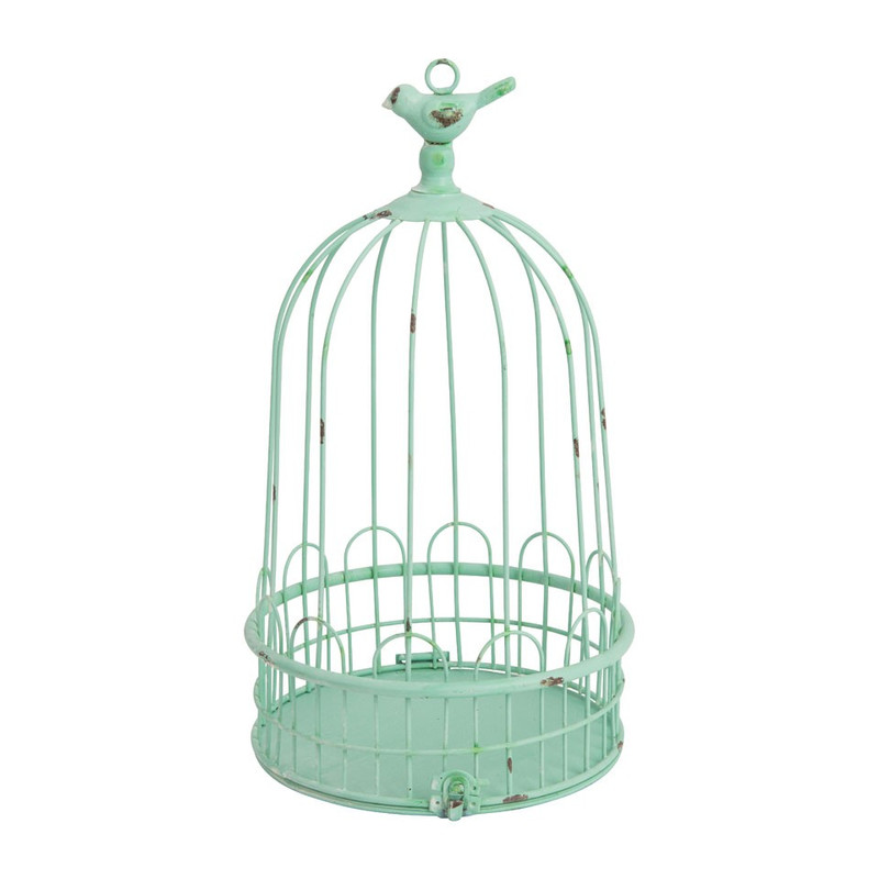 Vogelkooi deco - 23x38 cm - groen