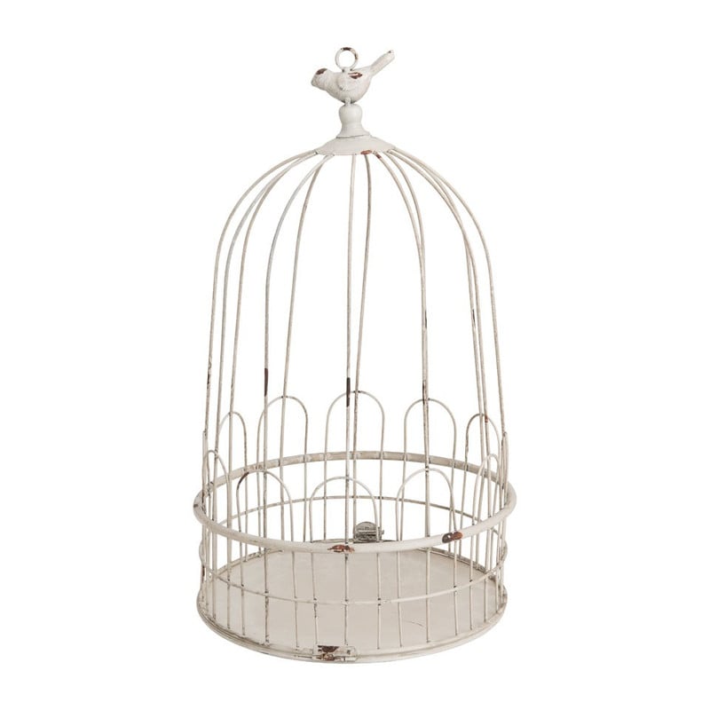 Vogelkooi deco - 28x47 cm - wit