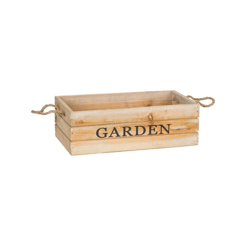 Kistje garden met touwgrepen - 29x15 cm - bruin