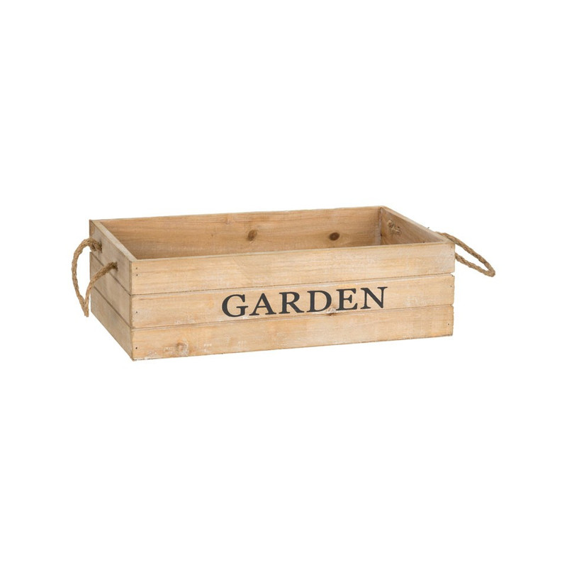 Kistje garden met touwgrepen - 33x20 cm - bruin