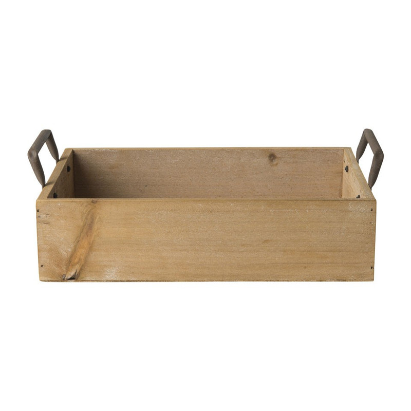 Plantenkistje metalen grepen - 28x19 cm