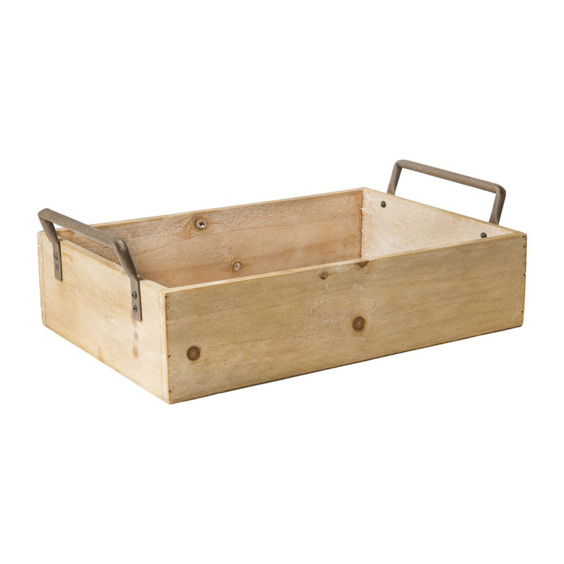 Plantenkistje metalen grepen - 33x22 cm