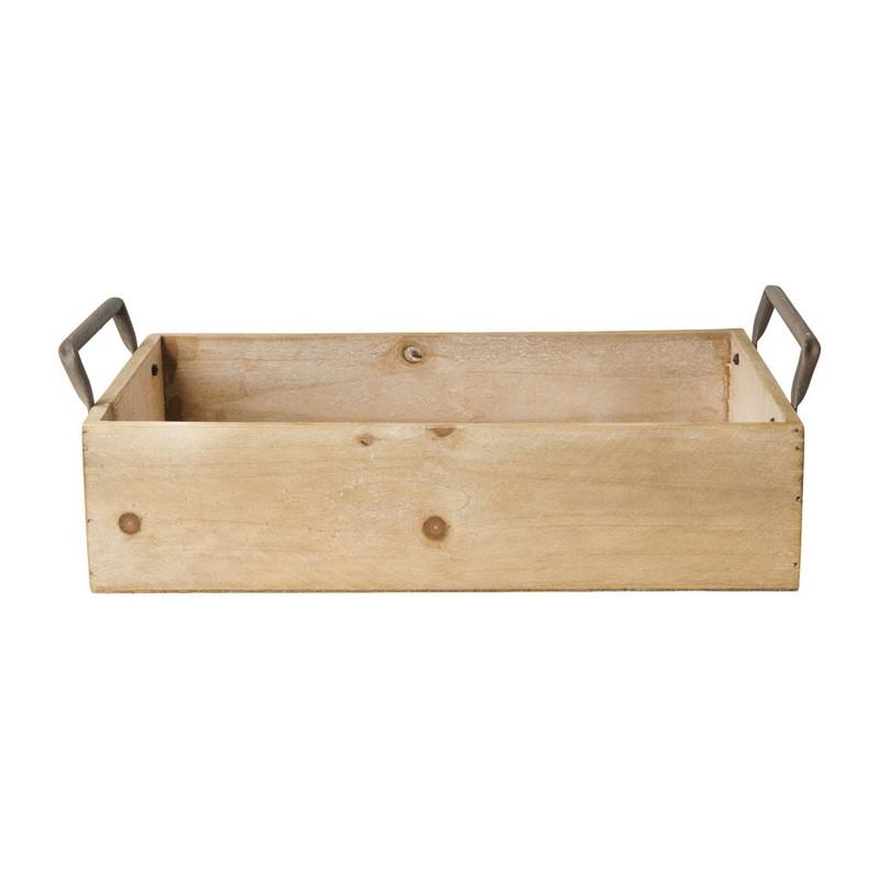 Plantenkistje metalen grepen - 33x22 cm