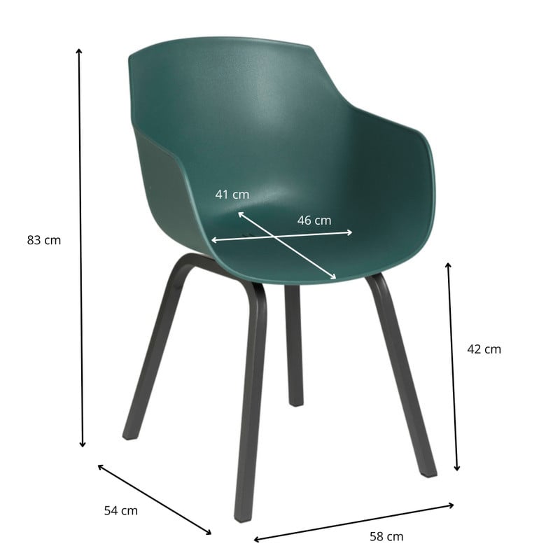 Tuinstoel Nena - groen - 83x58x54 cm