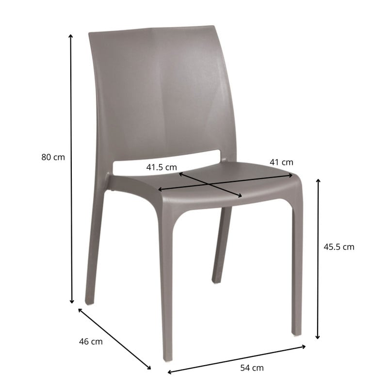 Stapelbare tuinstoel Sara - taupe - 80x54x46 cm