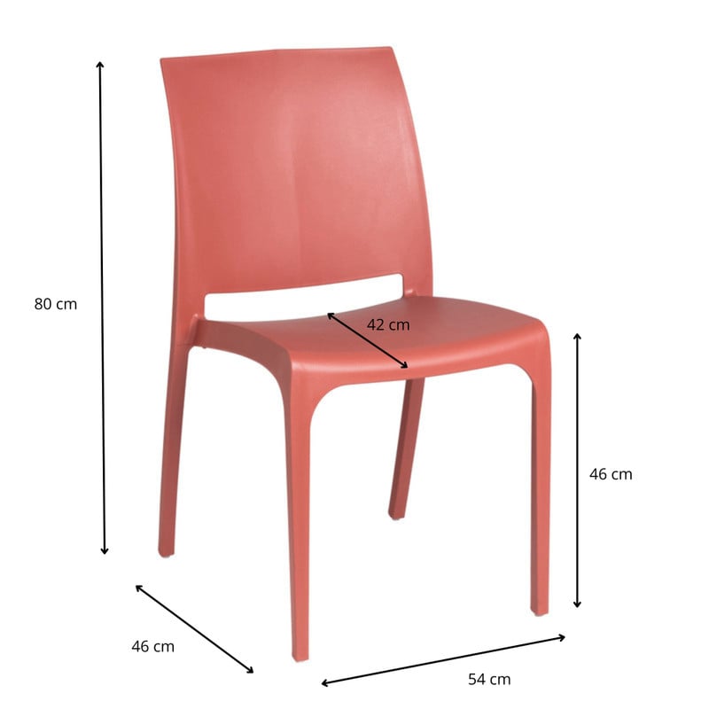 Tuinstoel Sara - rood - 80x54x46 cm