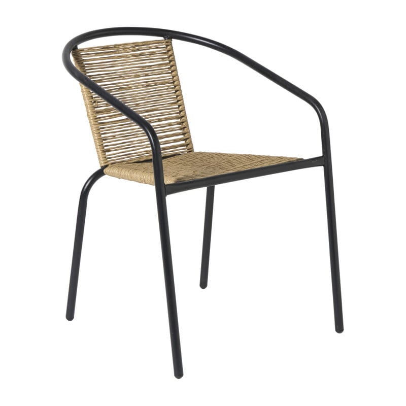 Stapelbare tuinstoel Tim - bruin/zwart - 73x53x62 cm