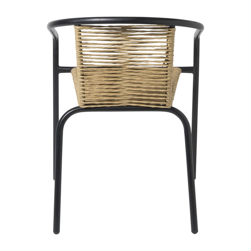 Stapelbare tuinstoel Tim - bruin/zwart - 73x53x62 cm