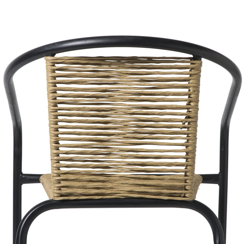 Stapelbare tuinstoel Tim - bruin/zwart - 73x53x62 cm