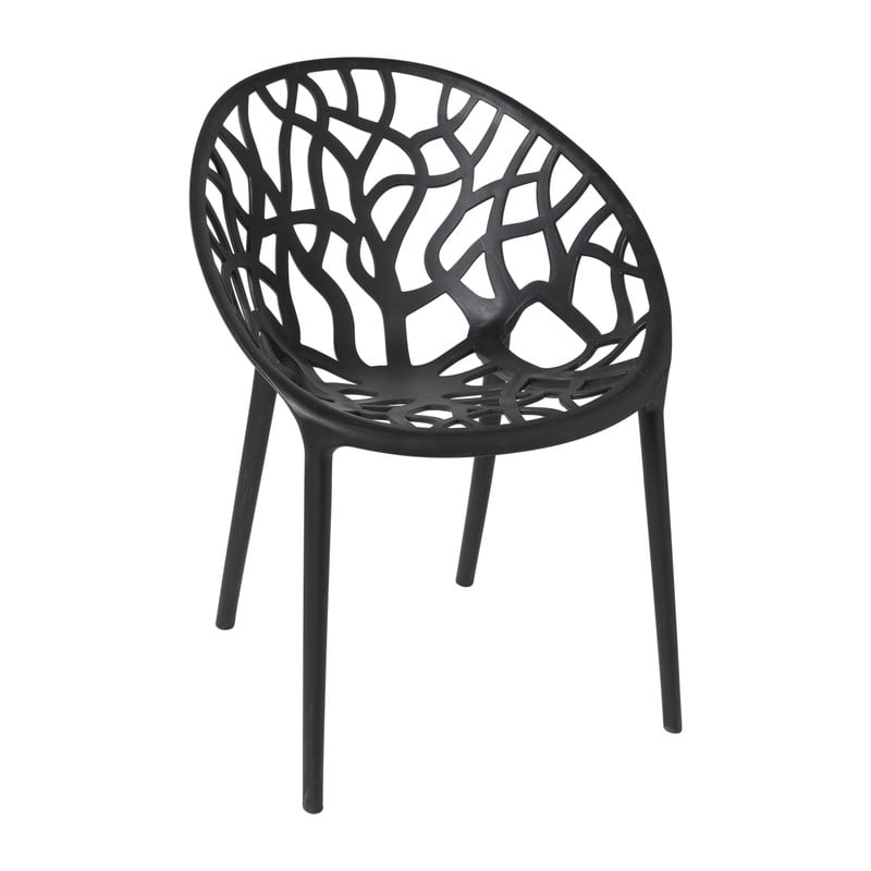 Stapelbare tuinstoel Palma - zwart - 78.5x58x59.5 cm