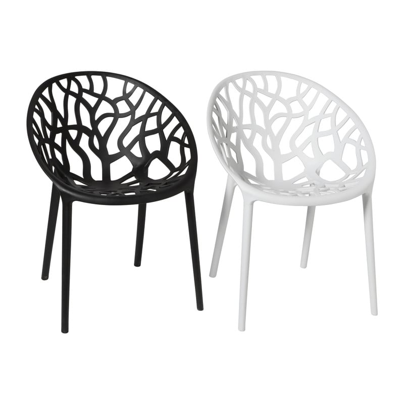 Stapelbare tuinstoel Palma - zwart - 78.5x58x59.5 cm