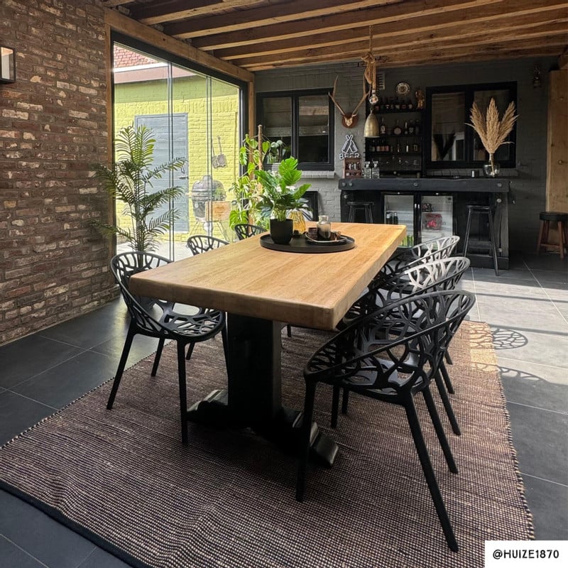Stapelbare tuinstoel Palma - zwart - 78.5x58x59.5 cm