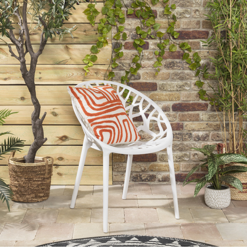 Stapelbare tuinstoel Palma - wit - 78.5x58x59.5 cm