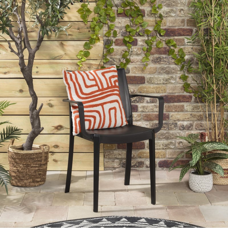 Stapelbare tuinstoel Victoria - zwart - 82x58x55 cm