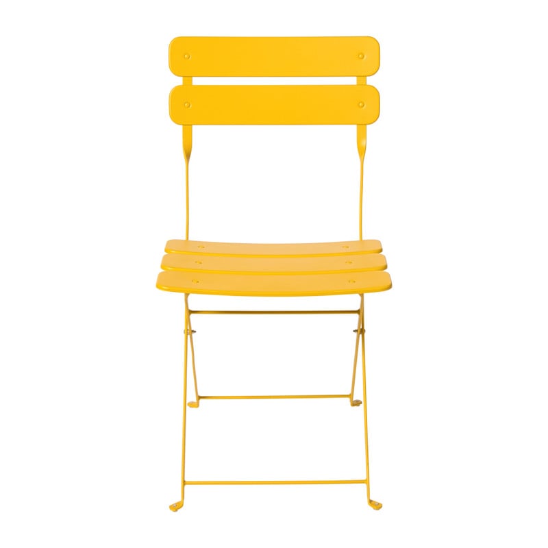 Inklapbare bistrostoel Kos - geel - 84x48x42 cm