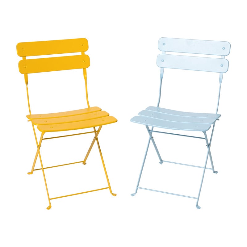 Inklapbare bistrostoel Kos - geel - 84x48x42 cm