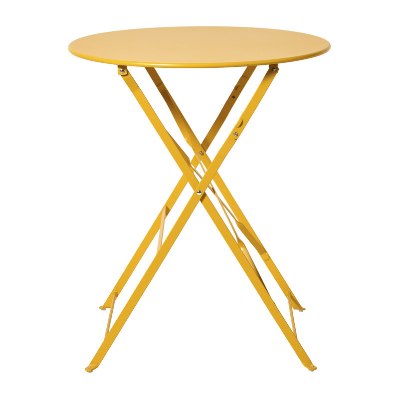 Inklapbare bistrotafel Kos - geel - ø60x71 cm