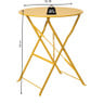 Inklapbare bistrotafel Kos - geel - ø60x71 cm