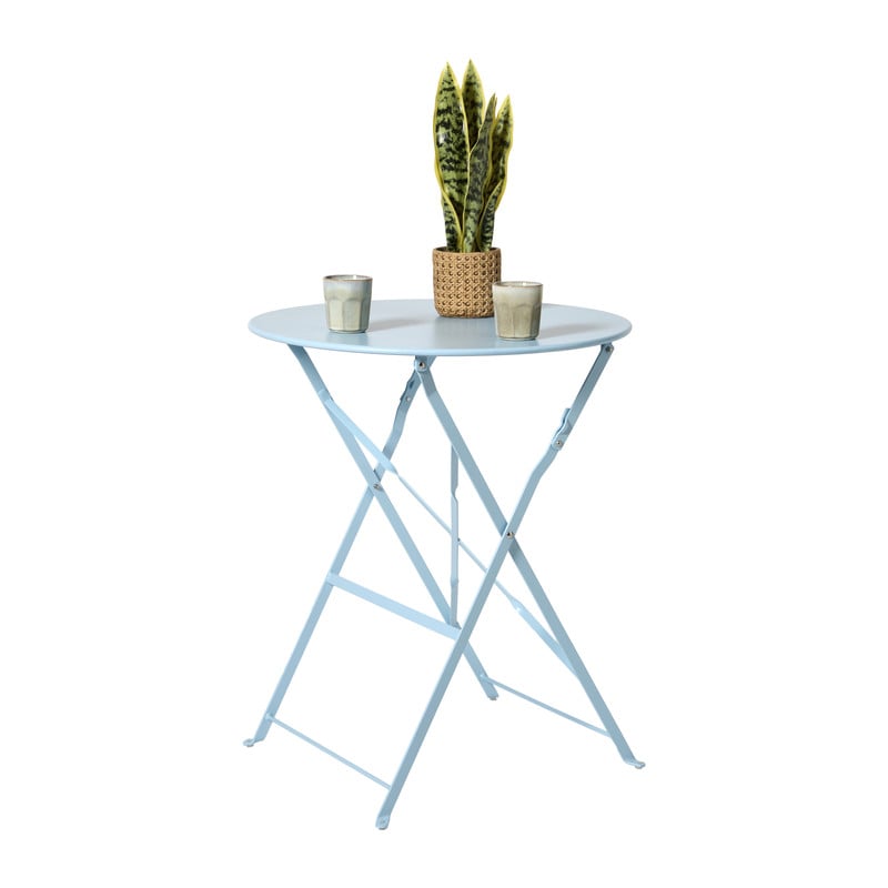 Inklapbare bistrotafel Kos - blauw - ø60x71 cm