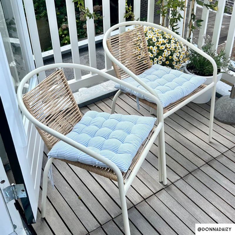 Stapelbare tuinstoel Tim - bruin/wit - 73x53x62 cm