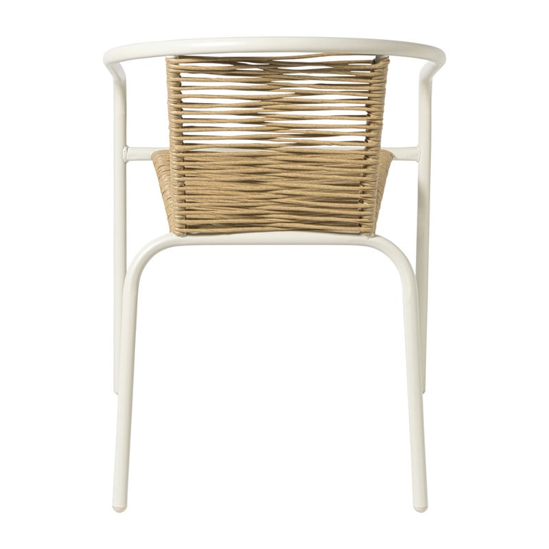 Stapelbare tuinstoel Tim - bruin/wit - 73x53x62 cm