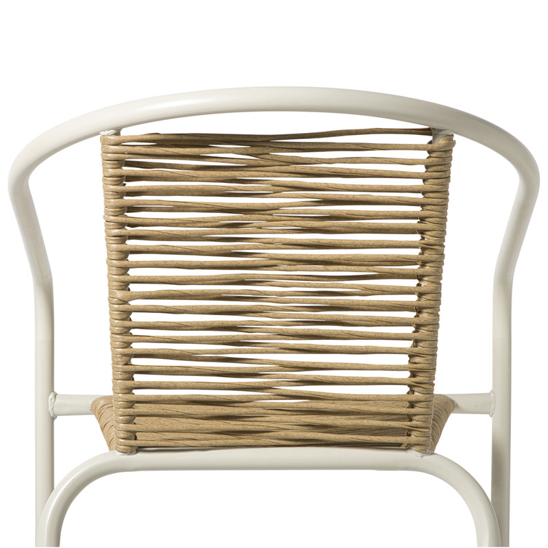 Stapelbare tuinstoel Tim - bruin/wit - 73x53x62 cm