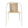 Stapelbare tuinstoel Tim - bruin/wit - 73x53x62 cm