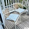Stapelbare tuinstoel Tim - bruin/wit - 73x53x62 cm