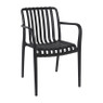 Stapelbare tuinstoel Lea met armleuning - zwart - 80x58x55 cm
