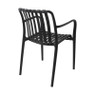 Stapelbare tuinstoel Lea met armleuning - zwart - 80x58x55 cm