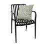 Stapelbare tuinstoel Lea met armleuning - zwart - 80x58x55 cm