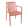 Stapelbare tuinstoel Lea met armleuning - koraalrood - 80x58x55 cm