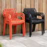 Stapelbare tuinstoel Lea met armleuning - koraalrood - 80x58x55 cm