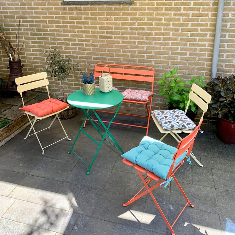 Inklapbare bistrobank Kos - rood - 81x90x48 cm