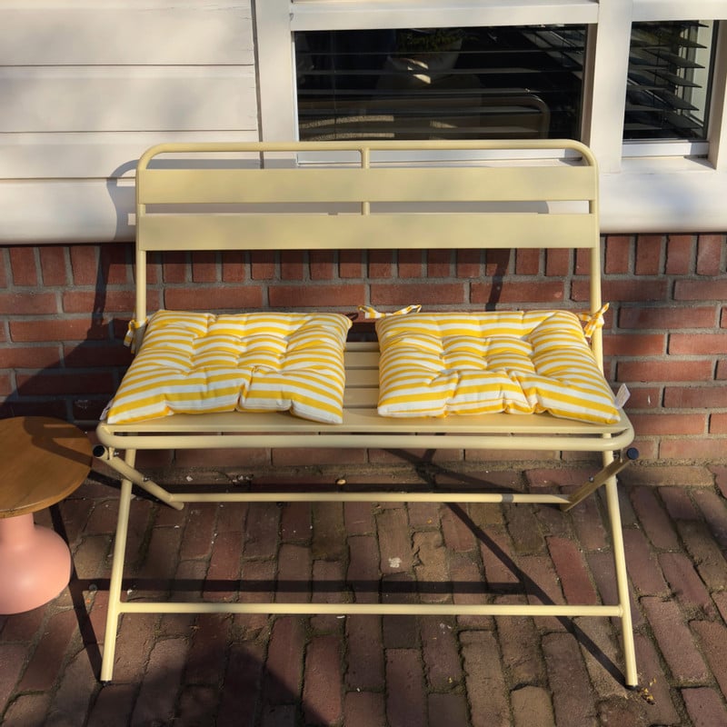 Inklapbare bistrobank Kos - butter yellow - 81x90x48 cm