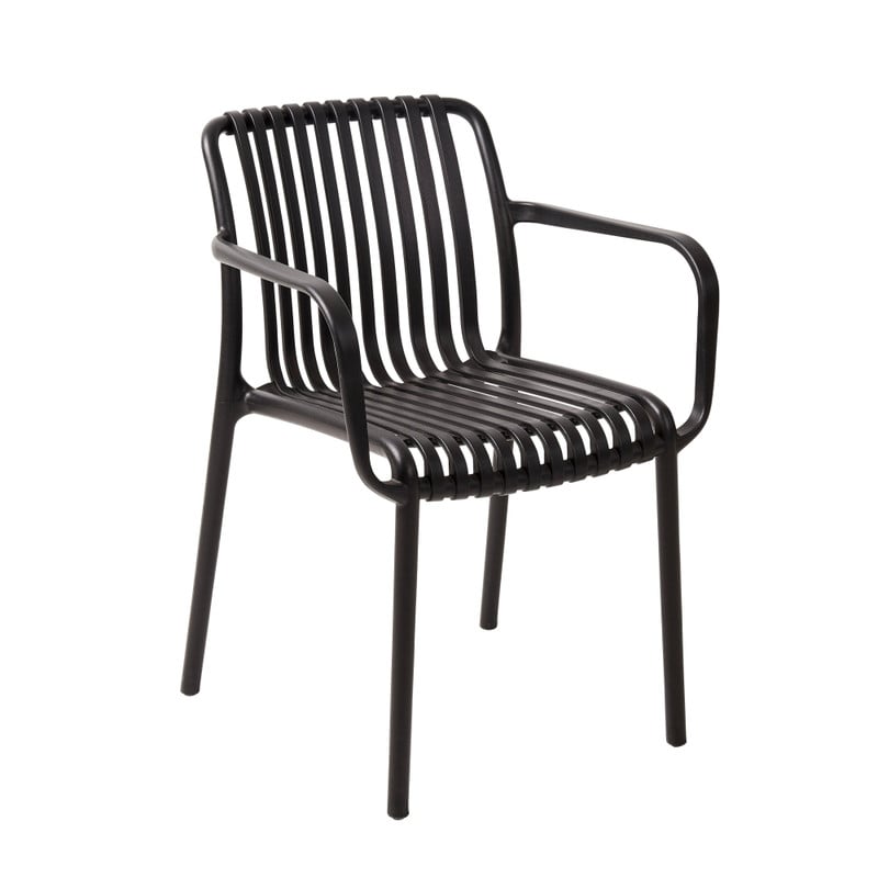 Stapelbare tuinstoel Lea - zwart - 80x58x55 cm