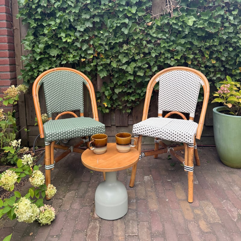 Bistrostoel Paris - groen/wit - 87x57x48 cm