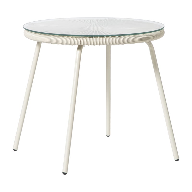 Tuintafel Hawaii - beige/transparant - ø45x42 cm